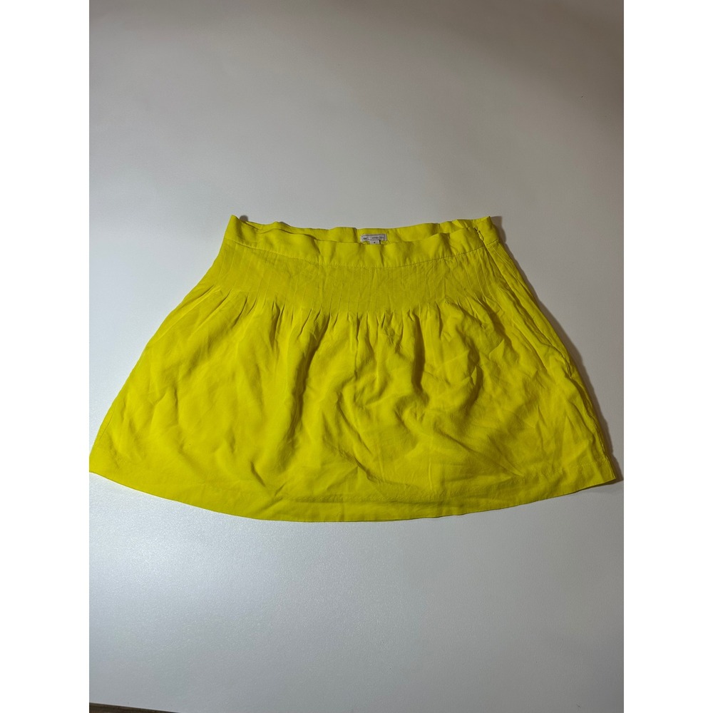 Gap Skirt Women's 8 Yellow Mini Pleated Viscose Rayon